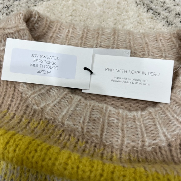 NWT ELEVEN SIX Joy Alpaca Multi-Color Crewneck Sweater M - Picture 5 of 6